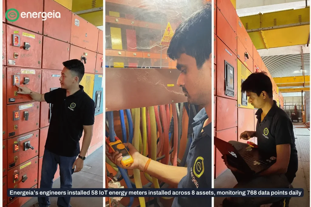 Energeia engineers installing industrial energy management system (EMS)